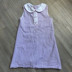 Southern Smocked Company Purple Gingham Collared Dress Girls Size 7‎